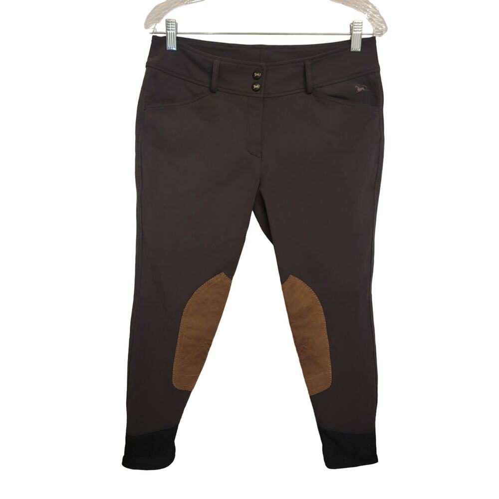 R.J. Classics Gulf Front Zip Breech Equestrian Riding Pant Sz 30 Gray Graphite